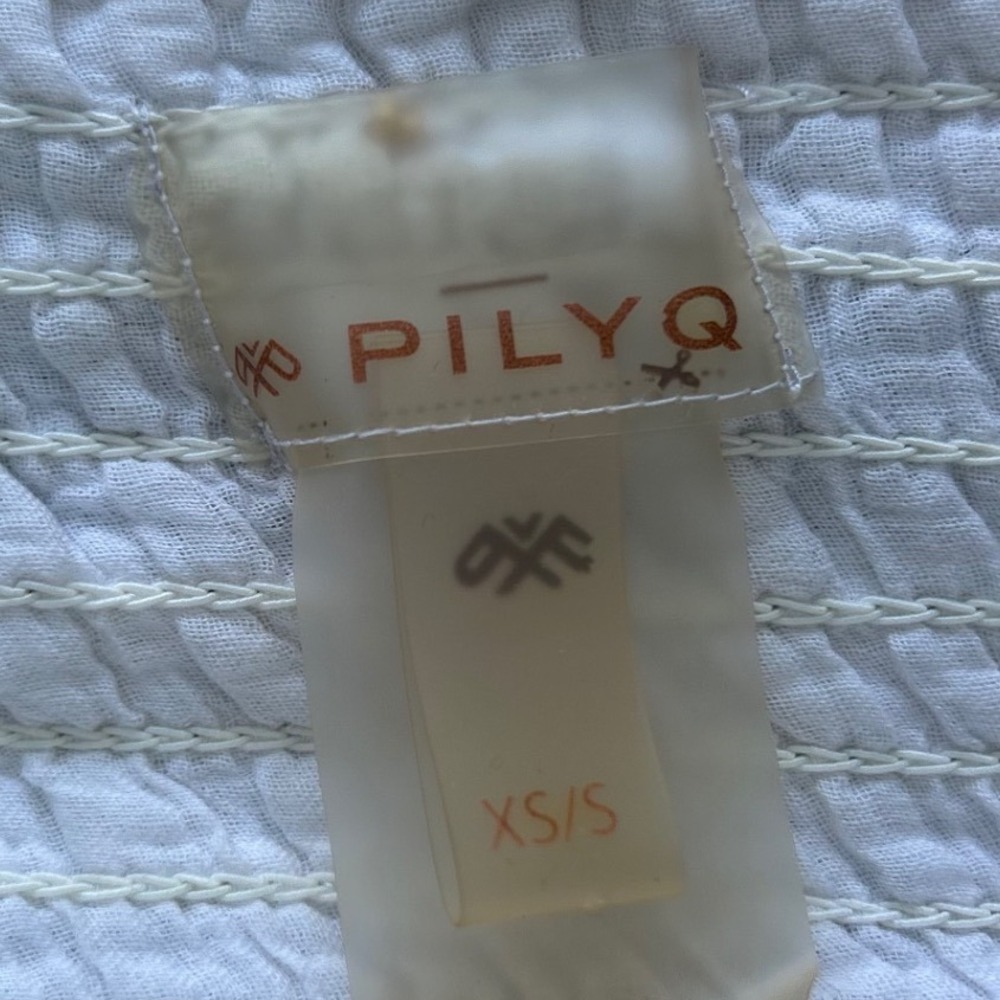 PilyQ White Sequin Smocked Strapless Maxi Dress Resort Boho XS/S - Picture 6 of 10